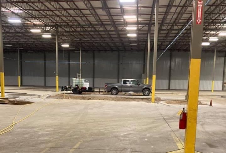 Northern Indiana Power Wash rig on a large commercial cleaning job